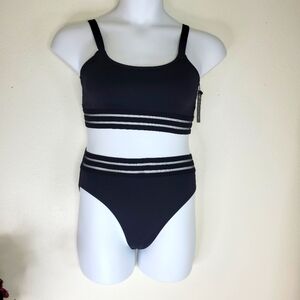 Tempt Me.  Women's Black Swim Set with high waist